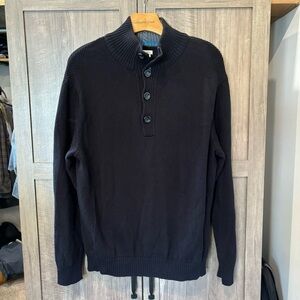 Carbon 2 Cobalt Men’s Large Sweater Mock Neck Henley Black